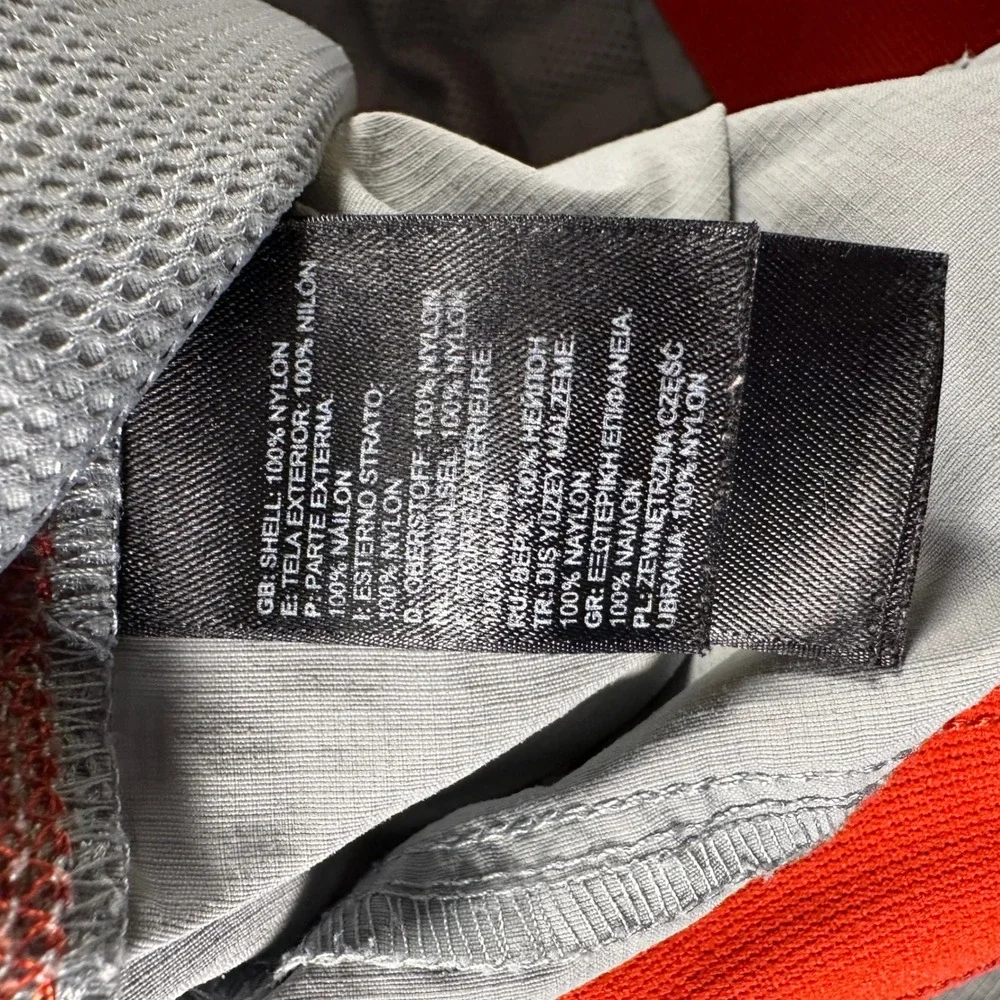 The North Face Mens Class V Pull-On Shorts Grey Orange Hiking Nylon L TCV4